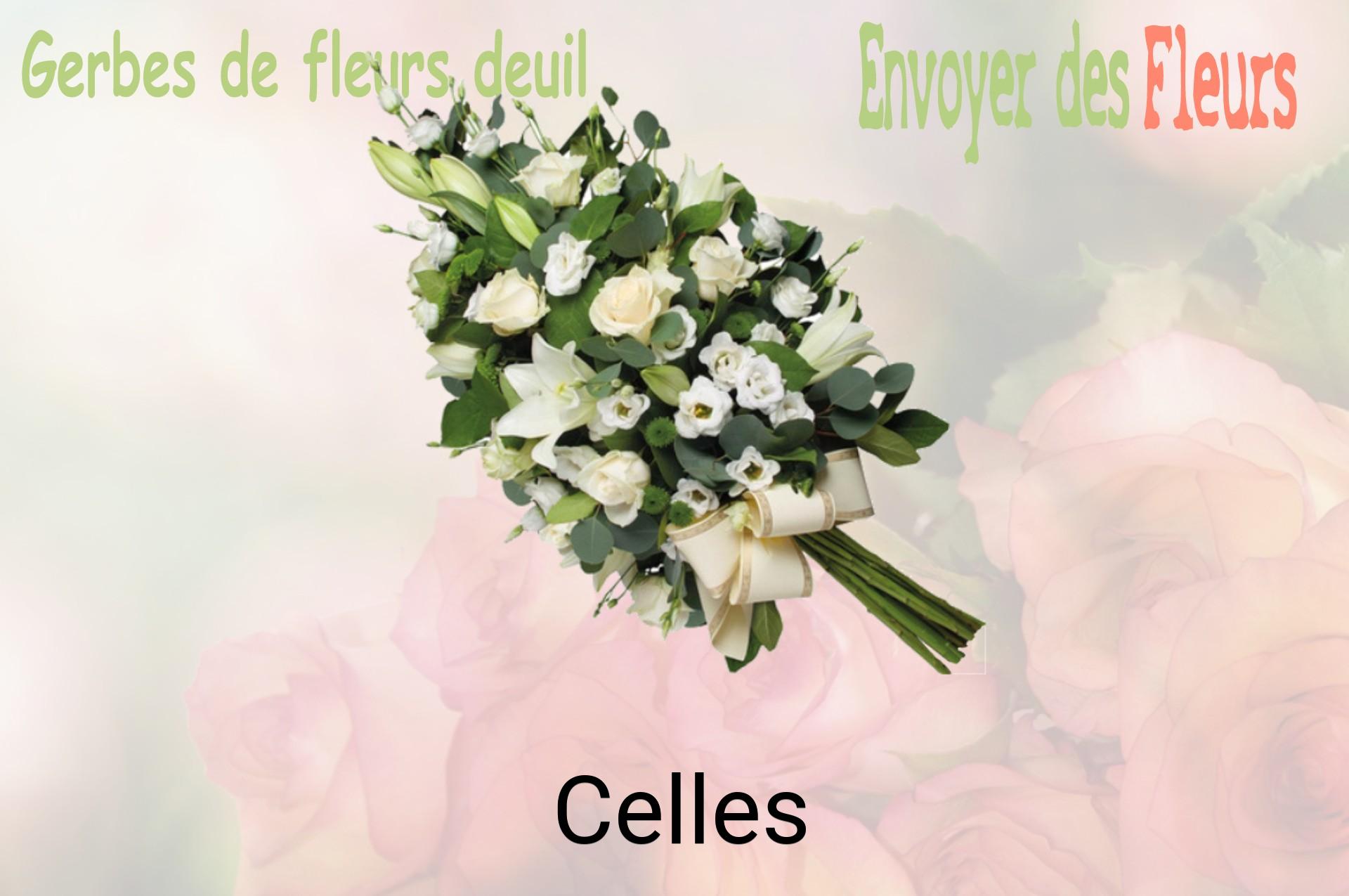 Gerbe de fleurs de deuil livrée à Celles